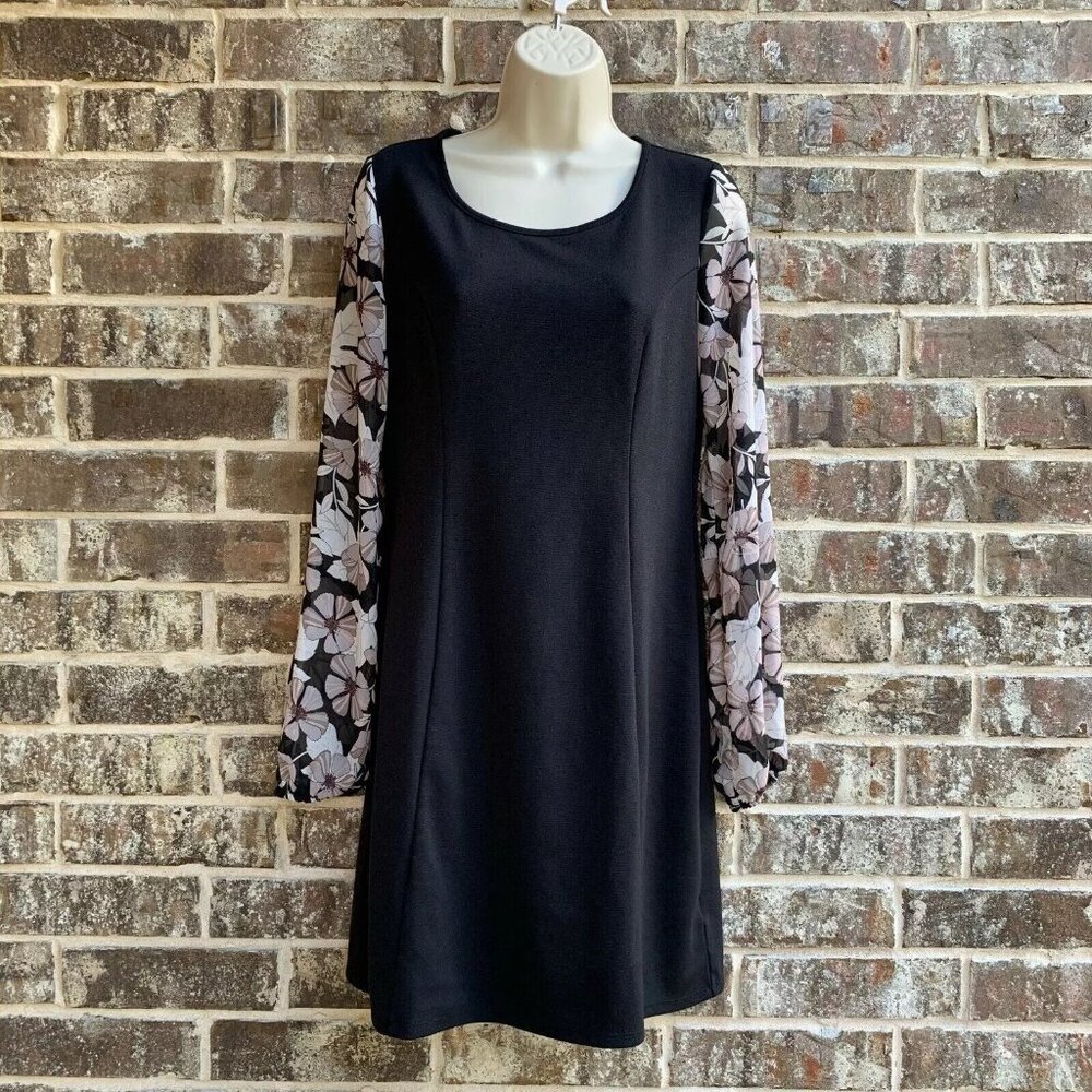 Maurices Women's Long Sleeves Dress Black Floral Size XS